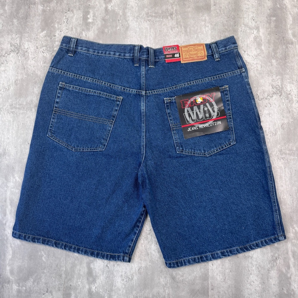 Vintage Webs Jean Shorts Mens 46 Blue Baggy Wide Leg Cargo Skate Grunge NWT